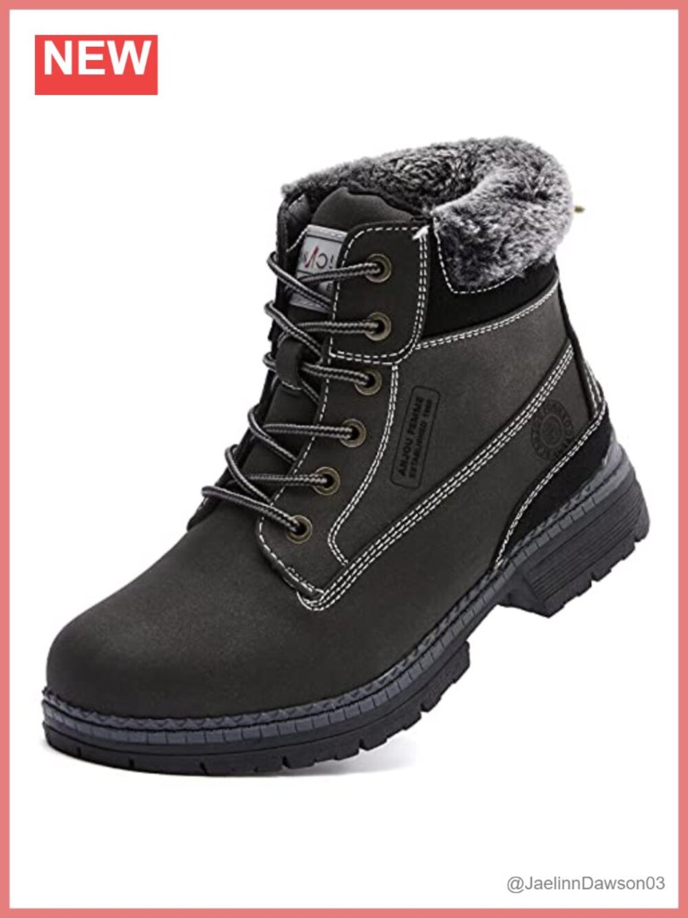 Waterproof Insulated Ankle Boots with Faux Fur Lining for Hiking and Winter